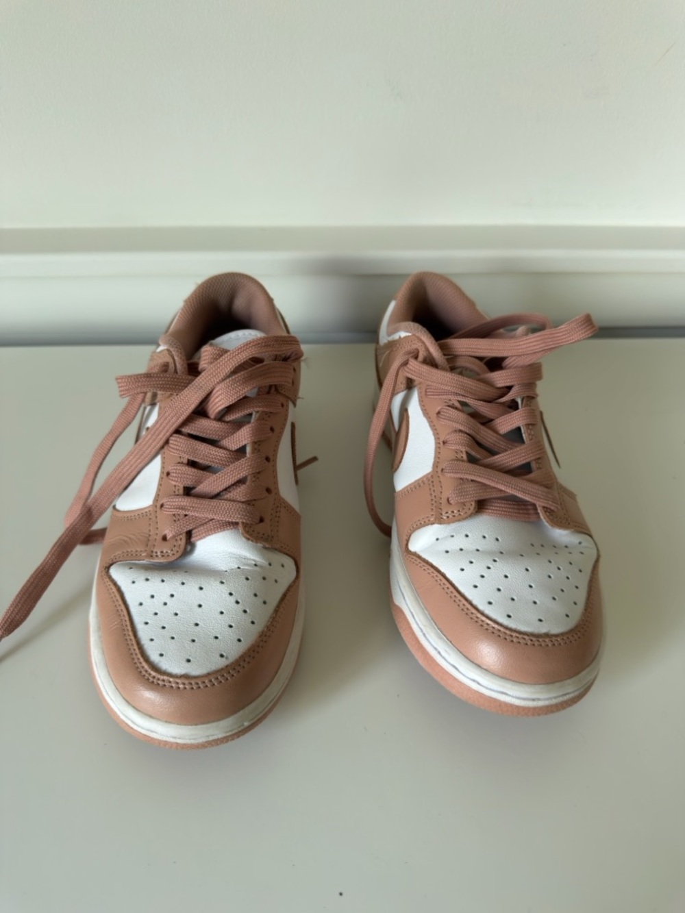 Nike Women's Sneakers in White and Dusty Rose